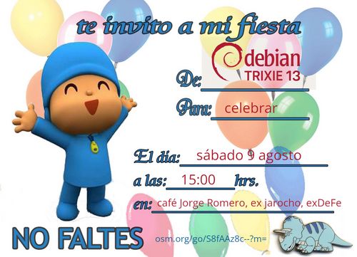 Fiesta de lanzamiento Debian Trixie 13